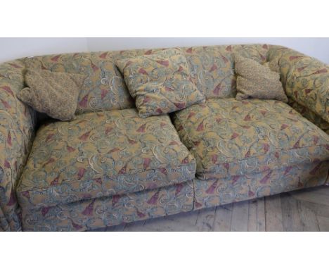 Extremely large Barker &amp; Stonehouse Chesterfield type two seat sofa, with feather filled cushions (width 240cm) 