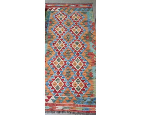 Vegetable dye wool Chobi Kelim runner (147cm x 68cm) 