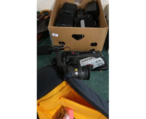 Various speakers, DVD player and a cased Cannon XLII Digital Video Camera 