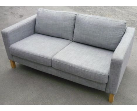 Modern two seat sofa on light wood supports (width 163cm) 