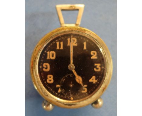 Birmingham 1920 silver hallmarked cased travelling clock 