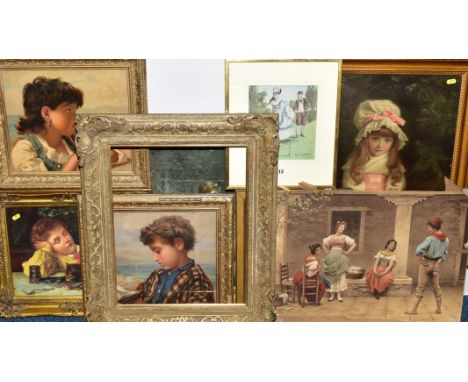 A GROUP OF FRAMED PRINTS, to include Pears Soap print 'Cherry Ripe' approximate size 68cm x 46cm excluding frame, print of ch