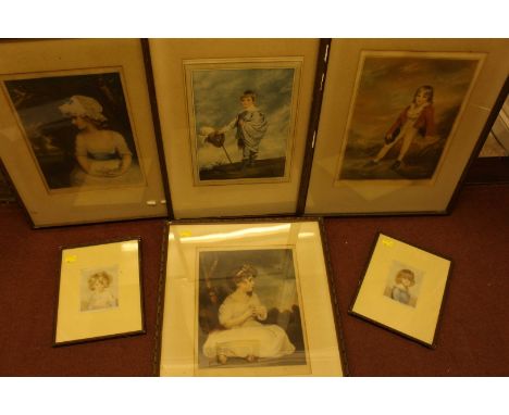 A collection of six assorted portrait prints