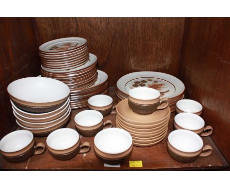 SECTION 43 & 44.  A large collection of Denby pottery tea and dinnerware including tureens and a cruet set.