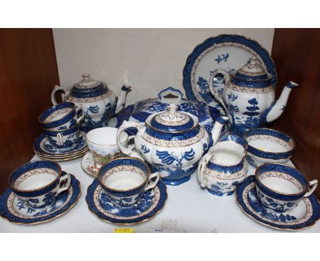 SECTION 6. A Booths 'Real Old Willow' blue, white and gilt part tea and coffee set.