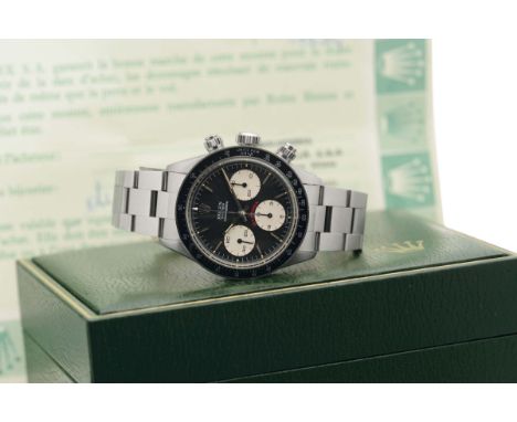 Rolex, « Oyster Cosmograph Daytona », so called Big Red, case No. 6197698, Ref. 6263. Made circa 1979. Fine and rare, water-r