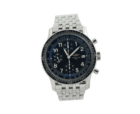 Breitling, “AVIASTAR”, Ref. A13024, CASE:3262, stainless steel chronograph wristwatch with date and a stainless steel Breitli