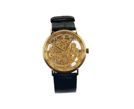 IWC SQUELETTE, YELLOW GOLD International Watch Co., Schaffhausen, “Squelette”,  case No. 2374322, Ref. 2701. Made in the 1990