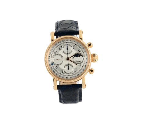 Chronoswiss, Ref. CH7521R, Case No. 07196, 18K pink gold chronograph wristwatch with calendar and moonphase. Sold on June 200