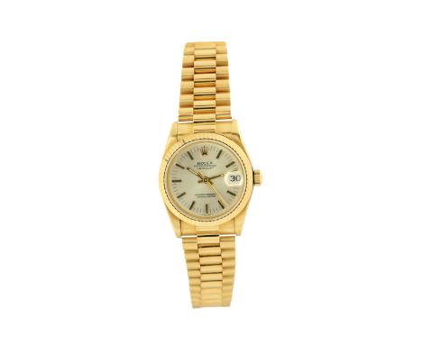 Rolex, "Oyster Perpetual Datejust, Superlative Chronometer Officially Certified," case No.9108175 Ref. 68278, center seconds,