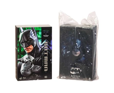 A Hot Toys 'Batman Forever Sonar Suit' 1:6 scale collectible figure, MMS593, together with a Batman Returns Hot Toys figure, 