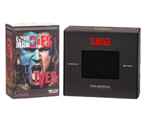 A Blitzway 'Scarface Tony Montana' 1:6 scale limited edition figure, boxed with accessories, together with a Kaustic Plastik 
