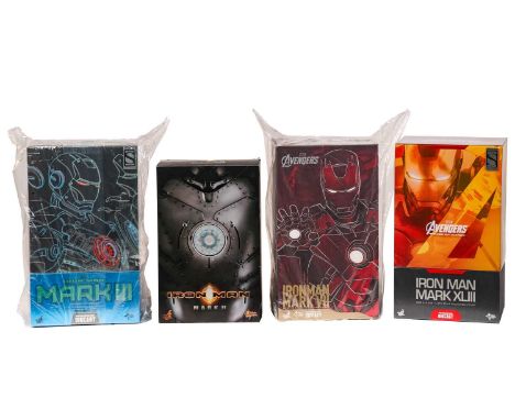 Hot Toys, Iron Man Mark II, MMS78, in original box, together with Sideshow Iron Man Mark III 1:6 scale collectible figure, MM