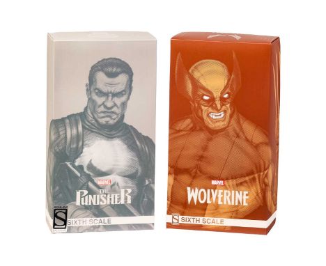 Sideshow, Marvel Wolverine 1:6 scale collectible figure, 100176, together with The Punisher 1:6 scale collectible figure, 100