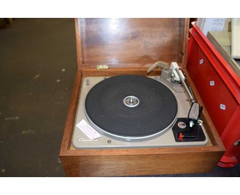 Wooden cased Garrard record player deck