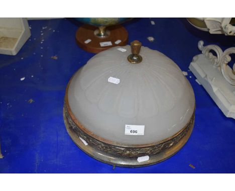 Large frosted glass light fitting