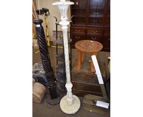 Cream painted Corinthian style standard lamp
