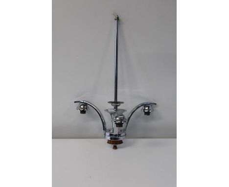A Art Deco period chrome &amp; bakelite ceiling light 