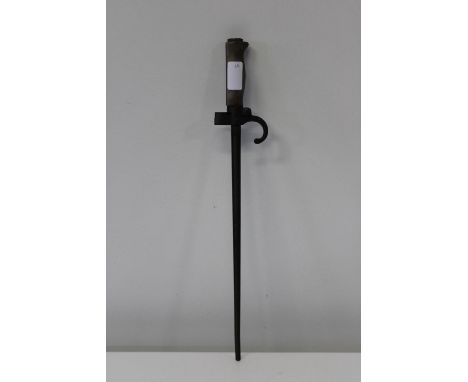 A WW1 label bayonet with cross blade (shortened) no scabbard 