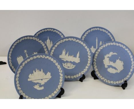 A selection of Wedgewood Jasperware Xmas plates (1969-1974) boxed 