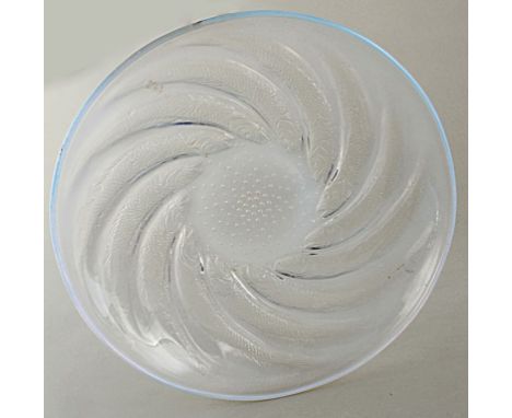 An early 20th century Rene Lalique 'Poissons' dish Model 3263, bearing etched R Lalique marks to the base, 35 cm (13.5 in) di