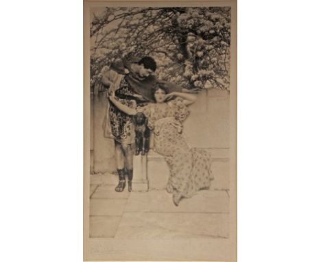 After Sir Lawrence Alma-Tadema OM RA (1836-1912) 'Promise of Spring' photogravure, published 1891 by Arthur Tooth & Sons sign