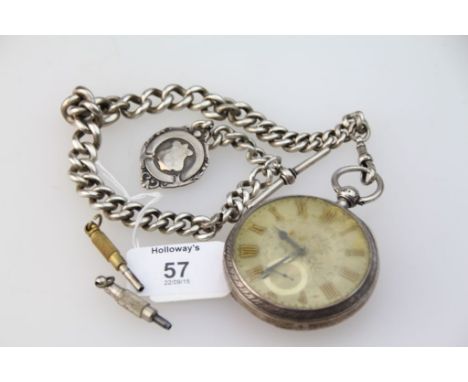 John Forrest, Chronometer Maker to the Admiralty, a sliver cased key wind pocket watch, the florally decorated dial with rais