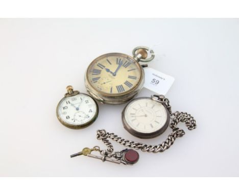 A white metal cased Goliath crown wind watch, together with a military issue Jaeger le Coultre pocket watch, movement number 