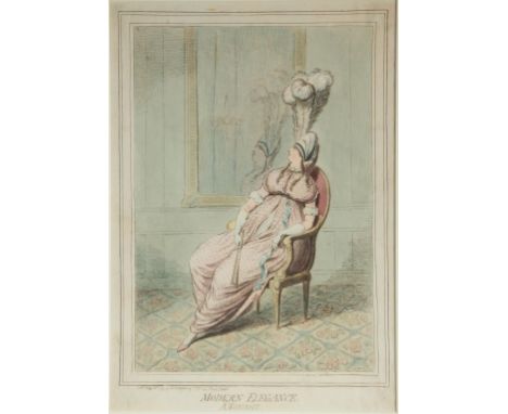 After James Gillray (1756-1815) 'A broad hint of not meaning to Dance' coloured etching, originally published 1804 by Hannah 