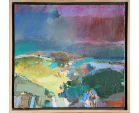 David Prentice (1936-2014) 'Ariadne's Thread - Sequester' mixed media on canvas, signed and dated '02 on mirror glass lower l