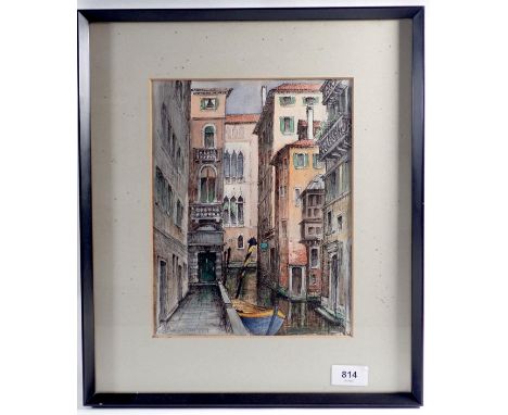 R D Usherwood - watercolour of Venice, 27 x 21cm 