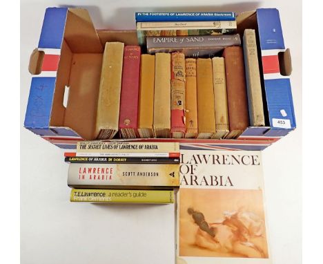 A box of books on the Middle East: T E Lawrence collection, Lawrence: The Mint number 255 of 2000 limited edition revolt in t