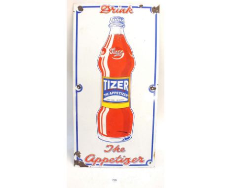A vintage enamel 'Tizer The Appetizer' enamel Advertising sign, 61 x 30cm 