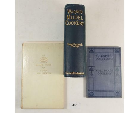 The Aga Recipe book 1956, Mrs Peel's Still Room Cookery book and Mrs Warner's Model Cookery