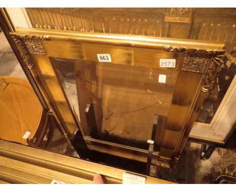 Large bevelled edge gilt framed mirror 45 x 35 cm CONDITION REPORT: POSTAGE: There are postage restrictions on this item. If 