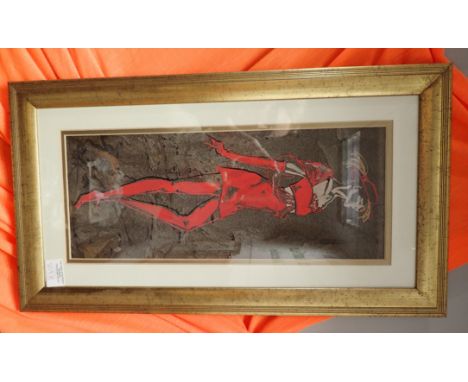 Framed and glazed Inga Kallagova gouache and ink on paper Theatre Costume Design 44 x 17 cm 2004 CONDITION REPORT: POSTAGE: T