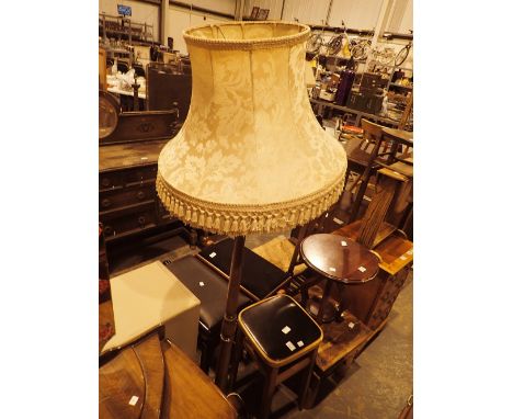 Oak standard lamp and shade