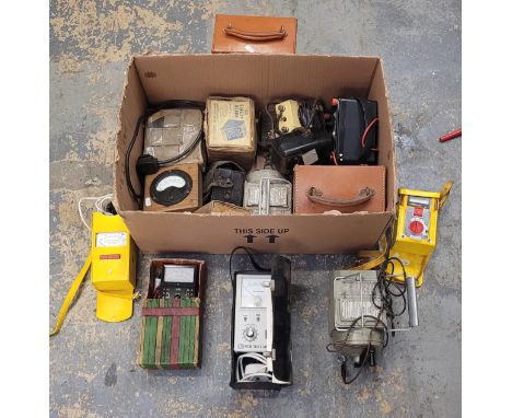 A large collection of vintage electricians tools and test equipment. 