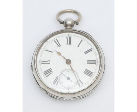 A Victorian silver open face key wind pocket watch, Birmingham 1895, 51mm, working when catalogued