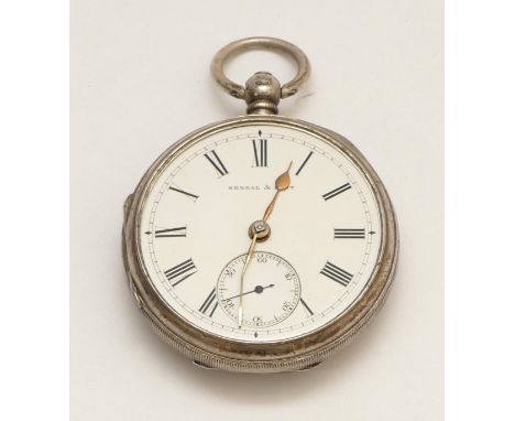 Kendal &amp; Dent, a Victorian silver open face key wind pocket watch, Birmingham 1890, 49mm, working when catalogued, no gla