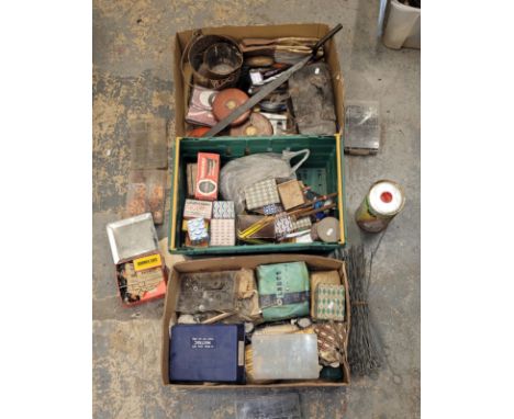 An assortment of builder's tools, to include, a large quantity of hardware, primarily fastenings.