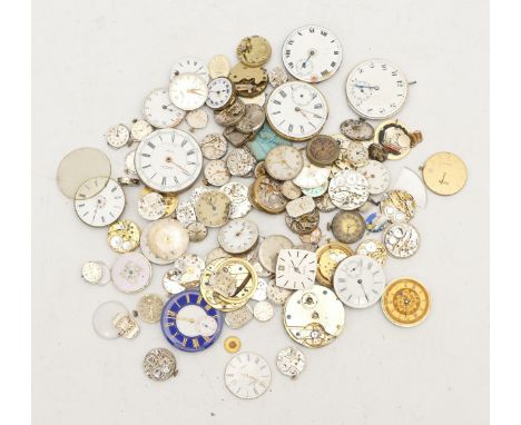 A collection of pocket and wrist watch movements 