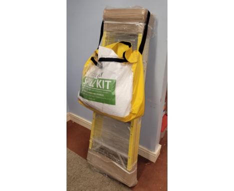 A five tread fibreglass step ladder, as new unused, together with a "Spill Kit"