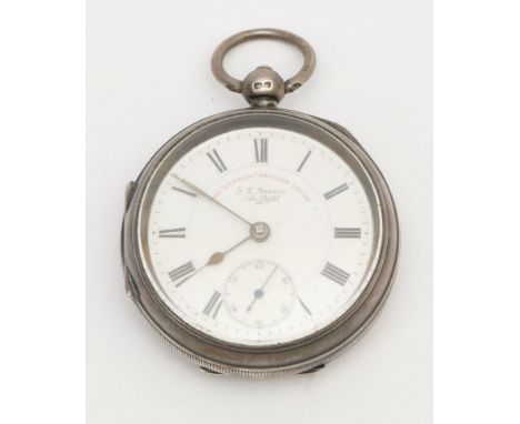 A Victorian silver open face key wind pocket watch, Chester 1904, 51mm, working when catalogued