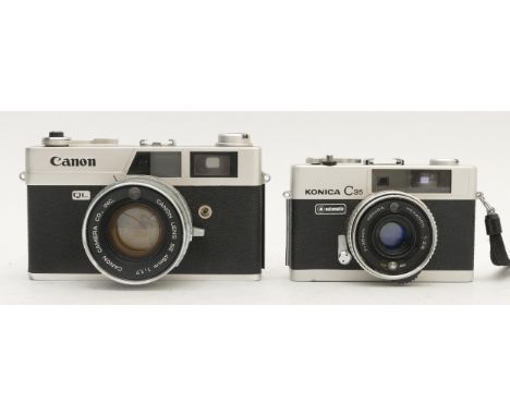 Two Cameras, A Canon QL17, with 45mm f/1.7 Canon lens, and a Konica C35