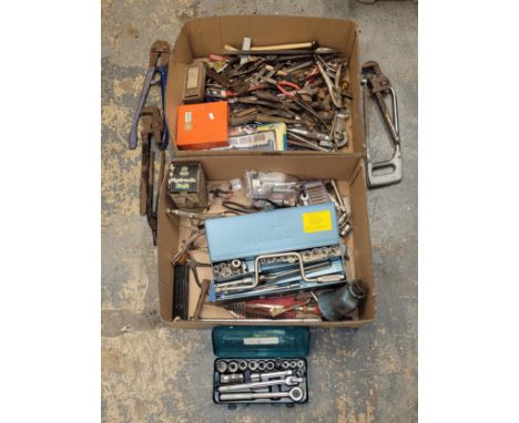 An assortment of tools for engineers and mechanics. 