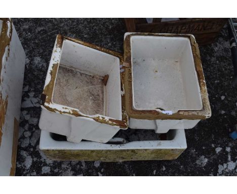 Mixed Lot: Pair of small ceramic sinks and a further larger