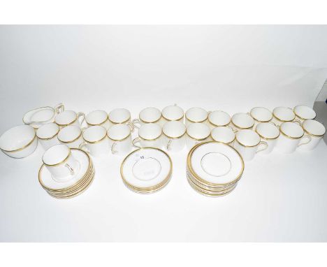 Quantity of Royal Worcester gilt rimmed coffee cans and saucers plus other items
