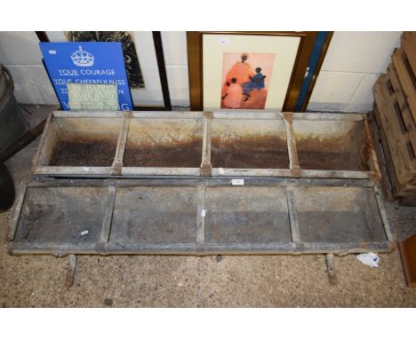 Pair of vintage galvanised feeders