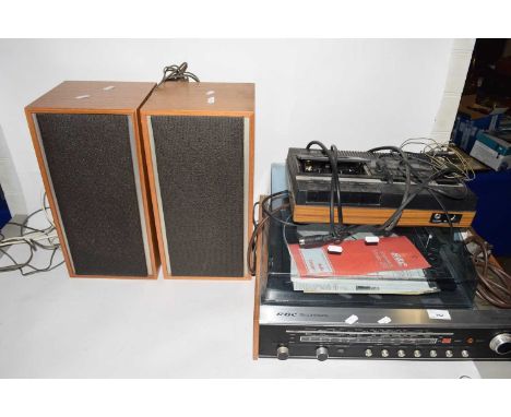 Vintage GEC sound deck stereo system together with Ferguson tape player and speakers